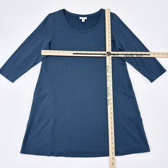 J Jill Pure Jill Dress Size‎ Medium Petite Blue Pullover Jersey Knit Pockets - Picture 6 of 8